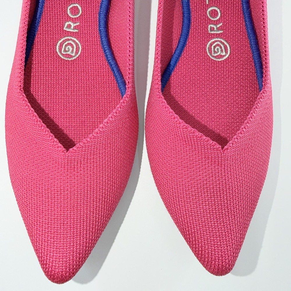 Rothy's The Point Flats Hot Pink Barbiecore Dopamine Modern Preppy Balletcore - Picture 12 of 14